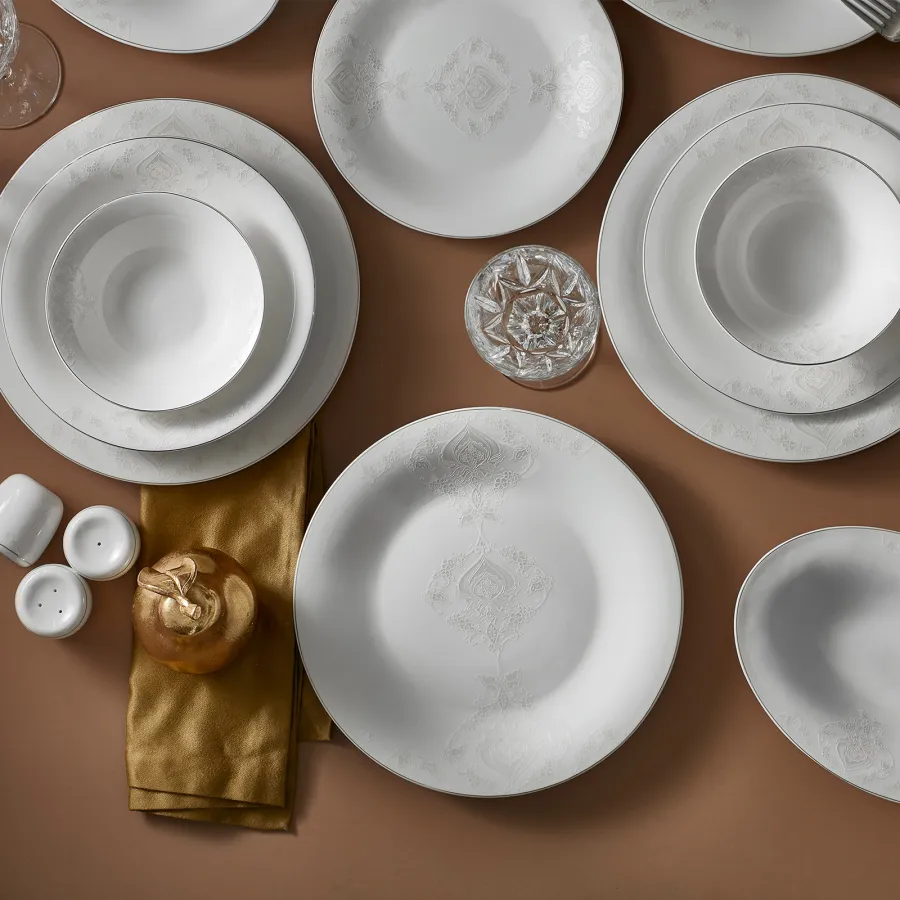 Karaca Fine Pearl Bella 58 Parça 12 Kişilik İnci Yemek Takımı KARACA