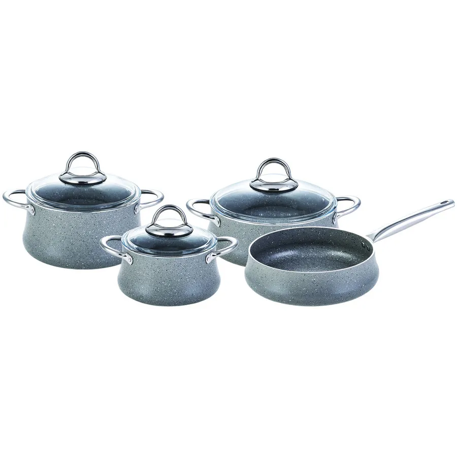 Karaca Biogranit Bereket Pro 7 Piece Gray Cookware Set With Induction