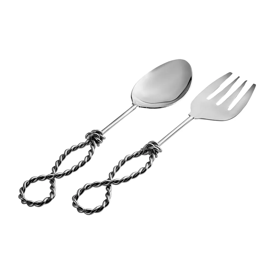 Karaca Rope Service Spoon and Fork Set, Silver KARACA NETHERLANDS
