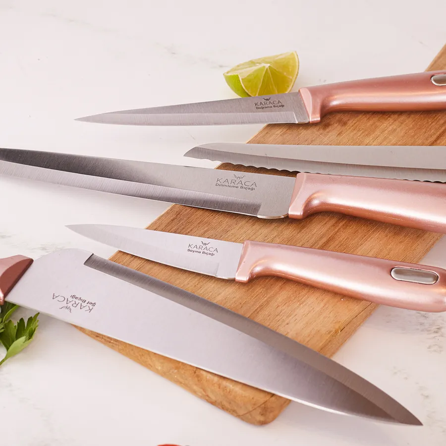 Rose gold on sale knife set