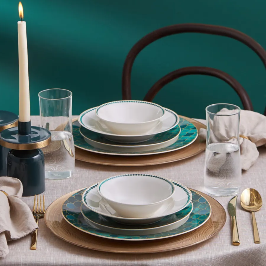 Green on sale dinner service