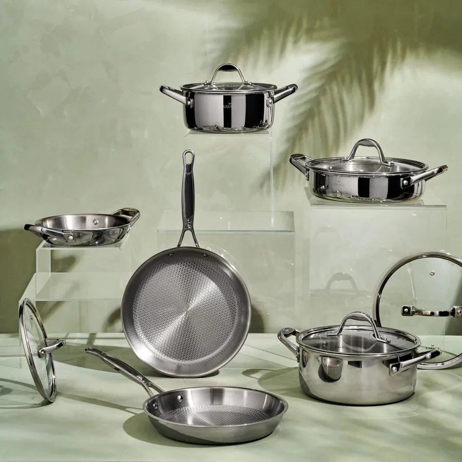 Karaca 3Ply PowerSteel 316+ Stainless Steel Induction Cookware Set, 7  Piece, Silver - KARACA UK