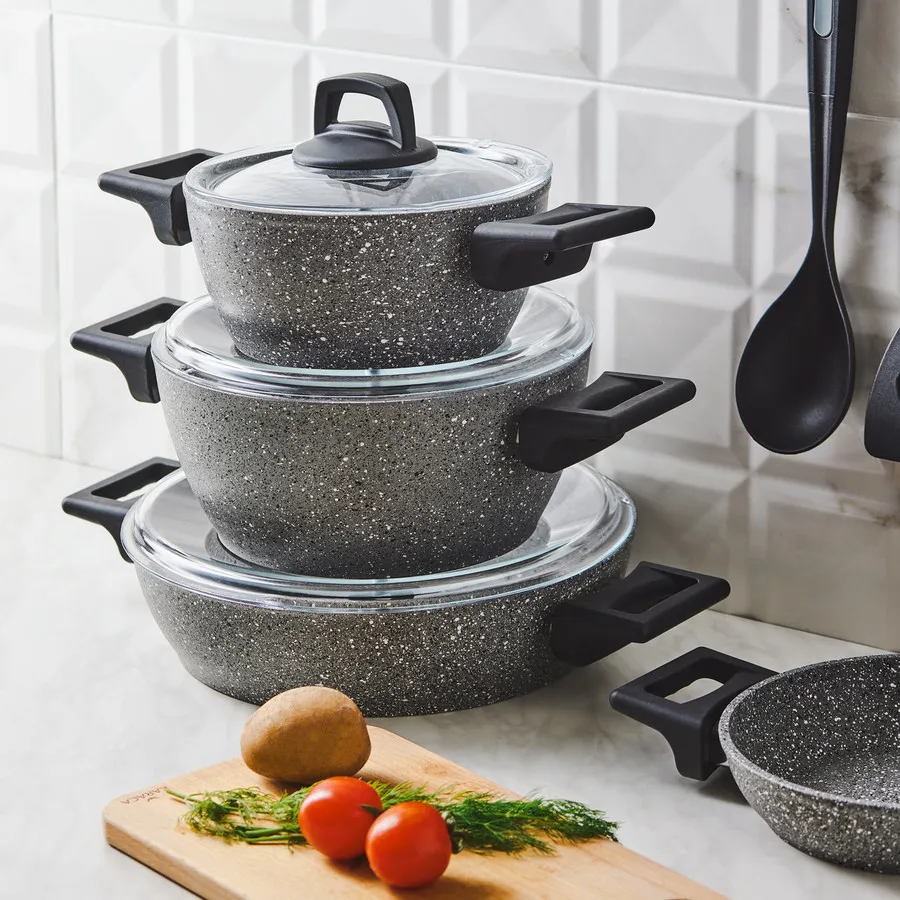 Karaca Stella Biogranite Non-Stick Cookware Set with Kitchen