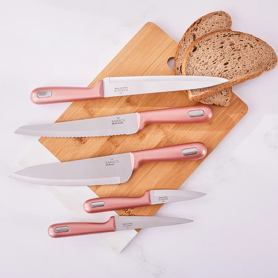 Karaca Goldest 5 Piece Premium Knife Set, Gold - KARACA UK