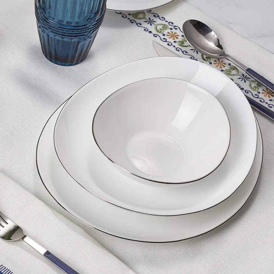 Karaca Pure 24 Piece Opal Glass Dinner Set for 6 People White