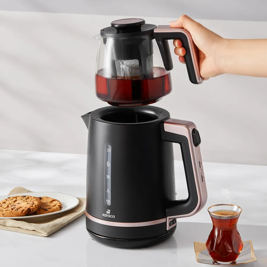 Karaca Maxi Tea XL 2in1 Tea Maker with Glass Infuser and Kettle