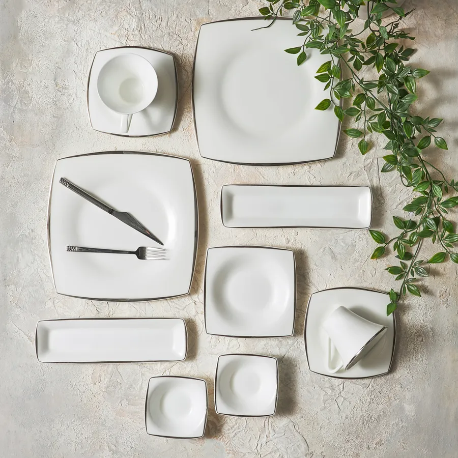 Karaca Fine Pearl Agate Platin 26 Parça 6 Kişilik Kahvaltı Takımı ve