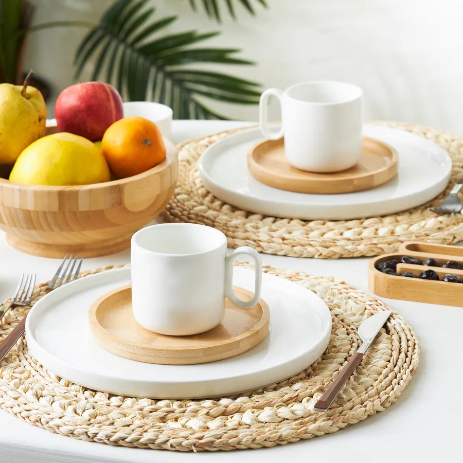 Karaca Surface 32Piece Porcelain Serveware Set for 6 People, White