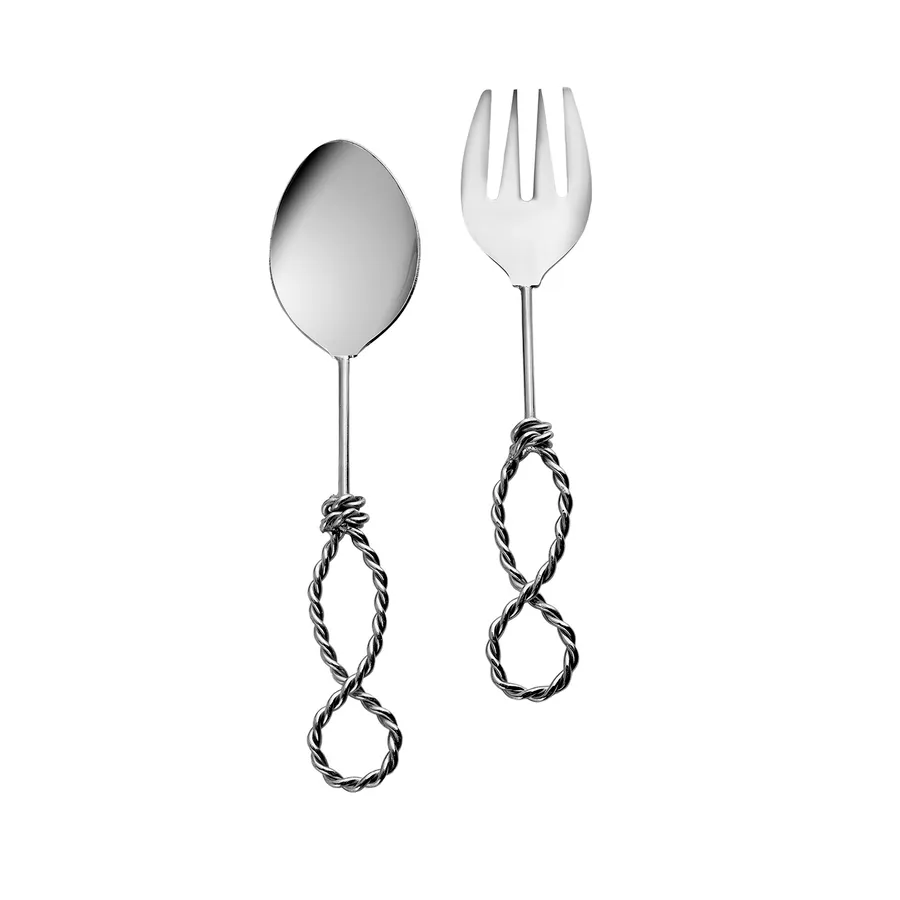 Karaca Rope Service Spoon and Fork Set, Silver KARACA NETHERLANDS