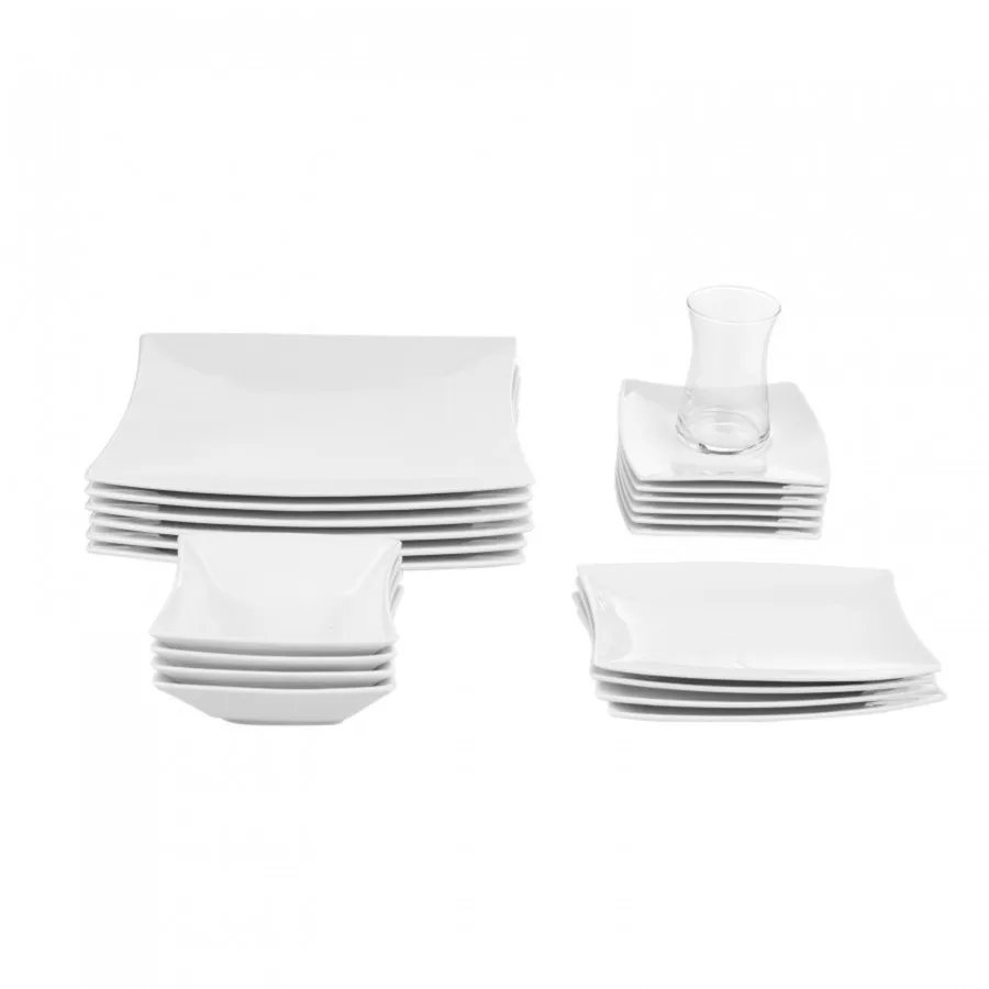 Karaca New Perfect 26Piece Porcelain Serveware Set for 6 People, White