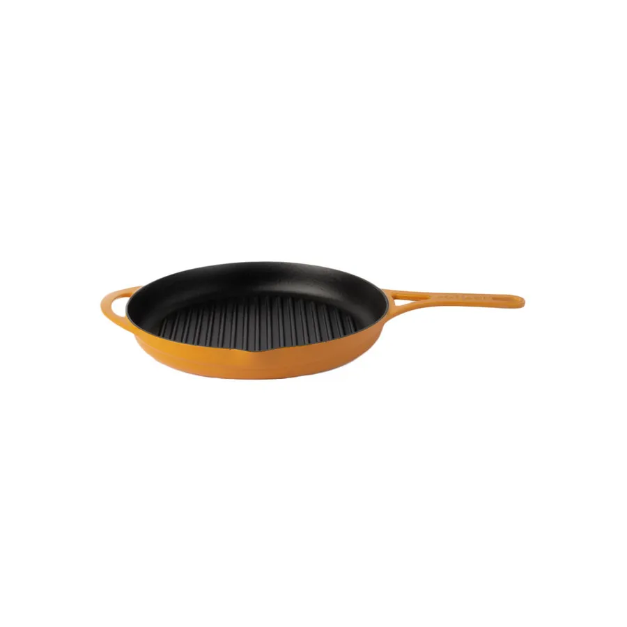 Pot Art Cast Iron Induction Griddle Pan, 28cm, Yellow KARACA UK