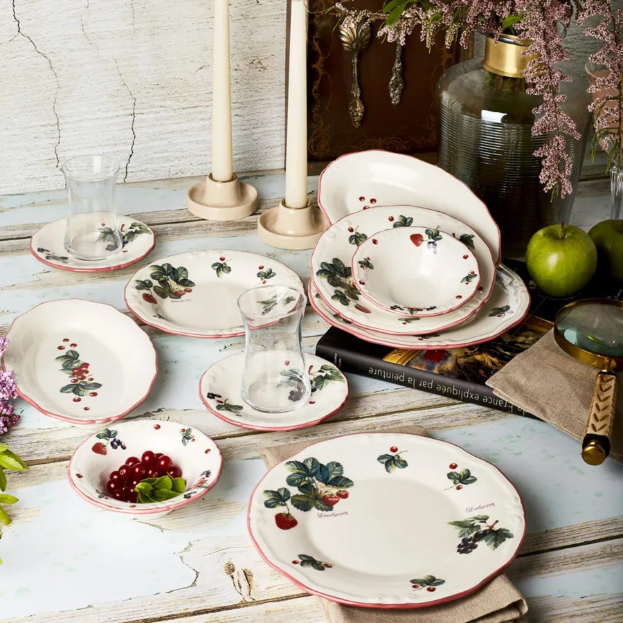 Karaca Very Berry 26Piece Stoneware Serveware Set for 6 People, Multi