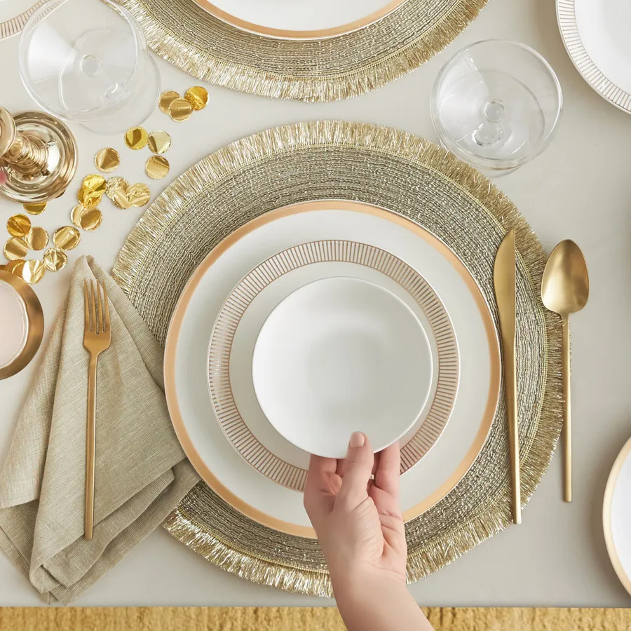 Gold dinner plate clearance set