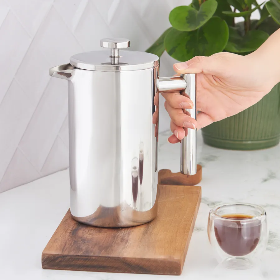 Stainless steel outlet coffee press