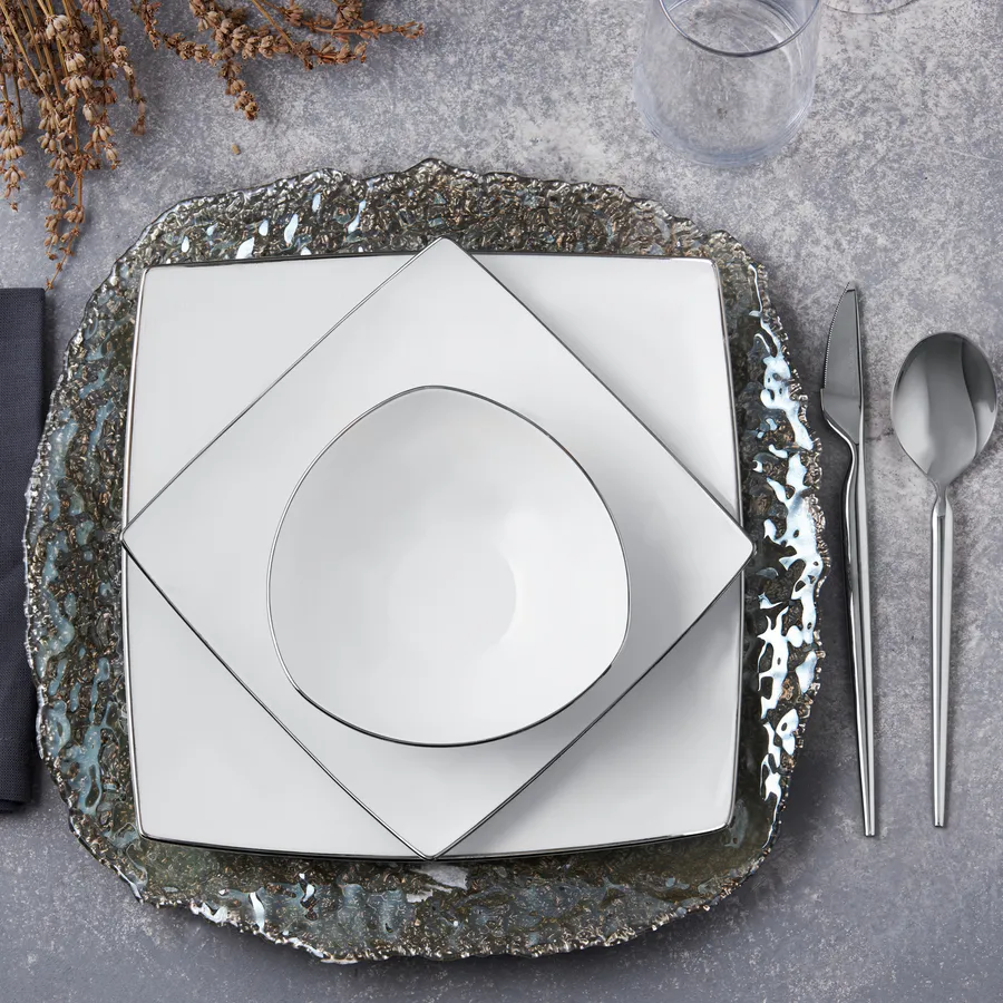 White and clearance silver dinner set