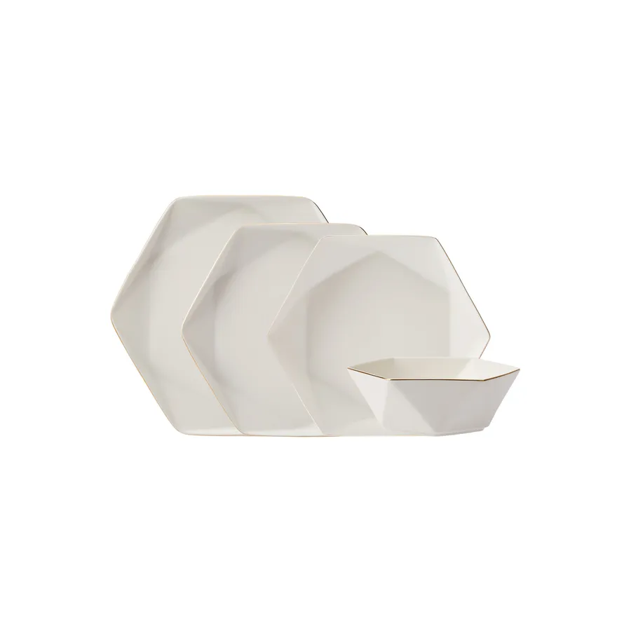 Angular dinner clearance set