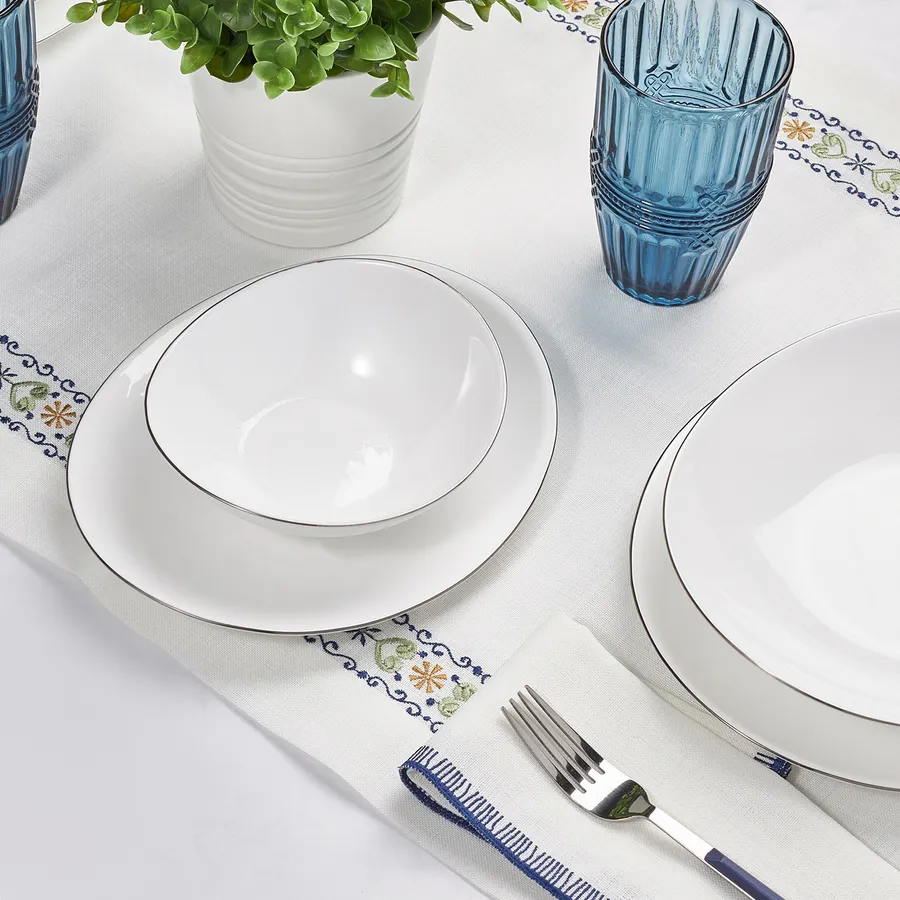 Opal glass outlet dinner set